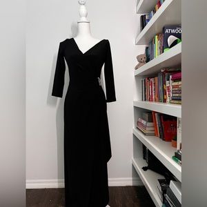 Ralph Lauren Evening, Black Long Evening Gown with Rhinestone, Size 4